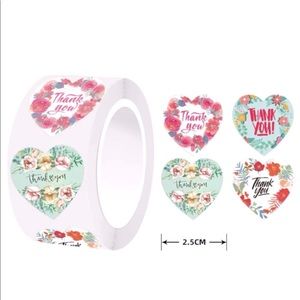 500 Floral Thank You Stickers, New